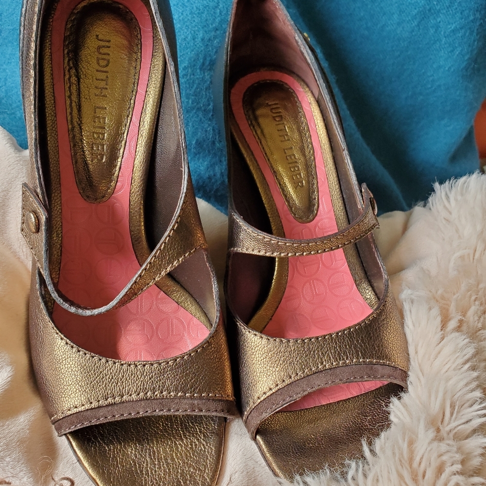 A bronze judith Leiber shoes